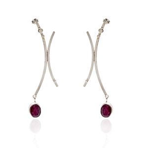 Long earrings ruby