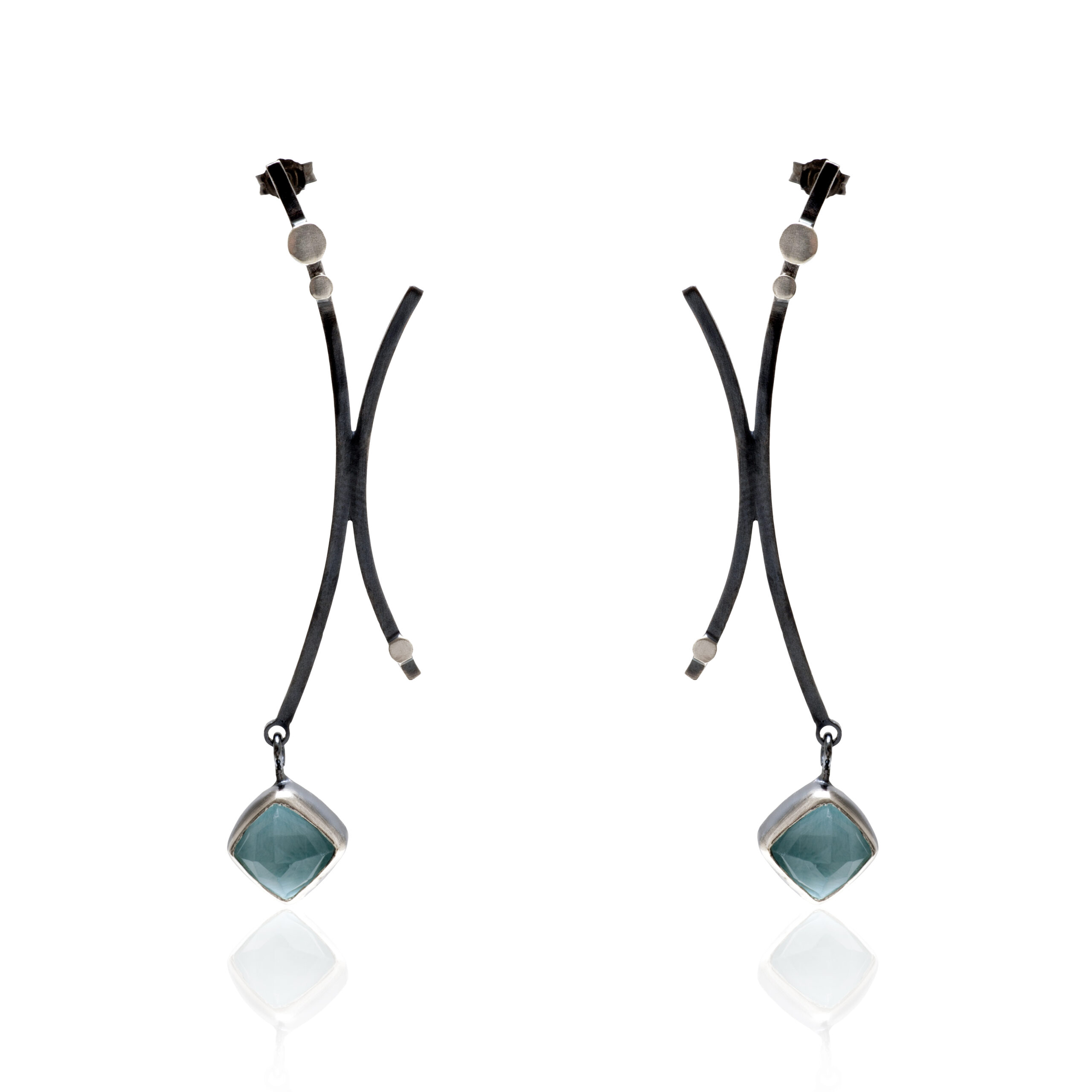 Long earrings amazonite