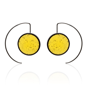 Pop earrings black platinum
