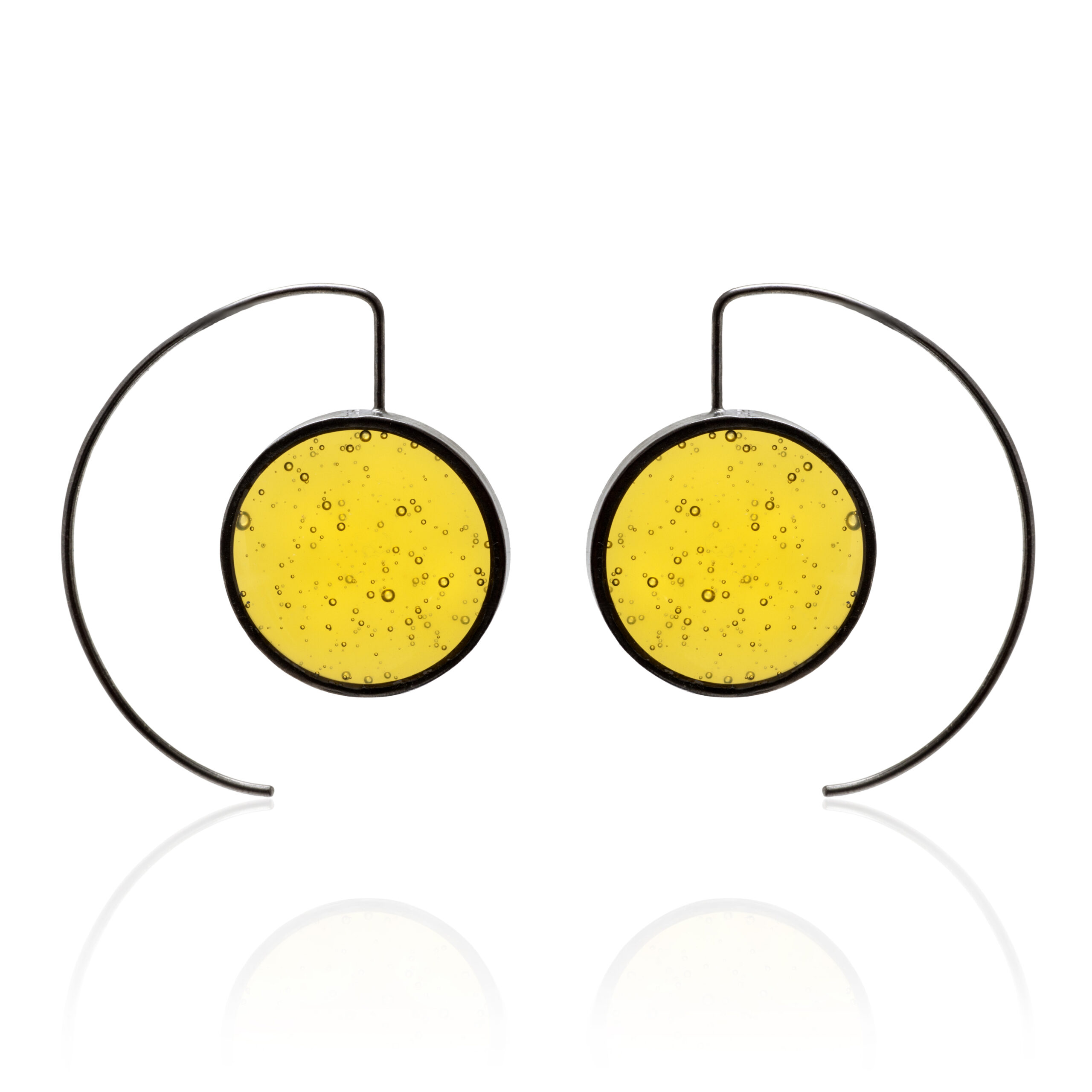 Pop earrings black platinum