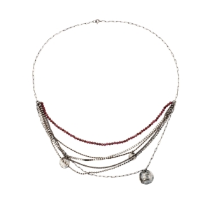 Garnet boho necklace