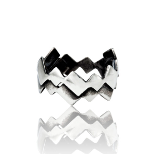 Minimal handmade oxidized silver ring