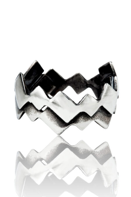 Minimal handmade oxidized silver ring