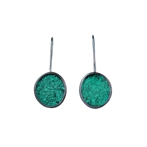 Malachite oxidized silver earrings