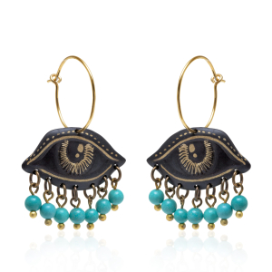 Turquoise eye earrings