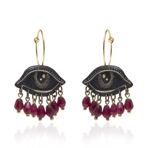 Grenade eye earrings