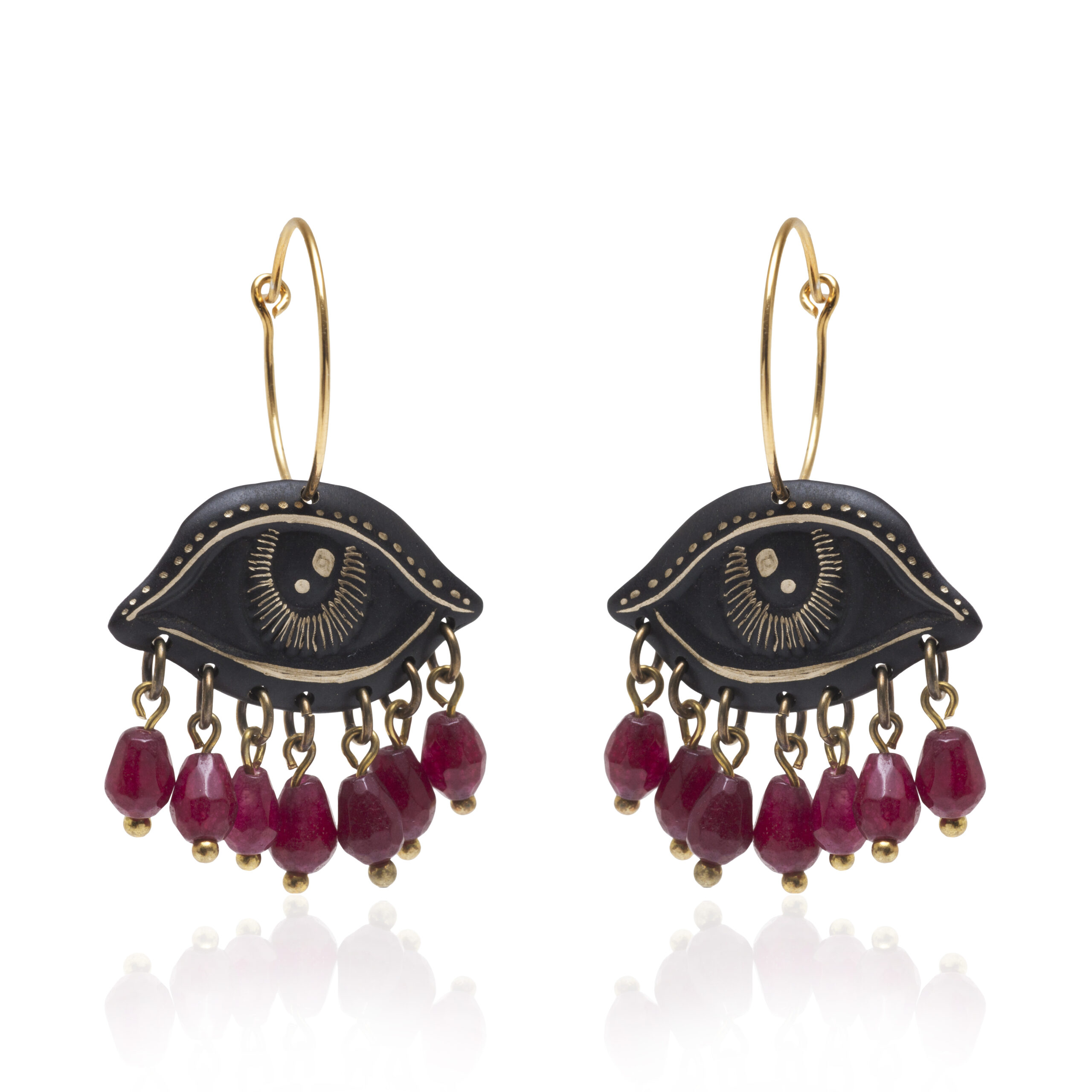 Grenade eye earrings