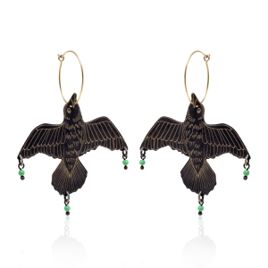 Turquoise bird earrings