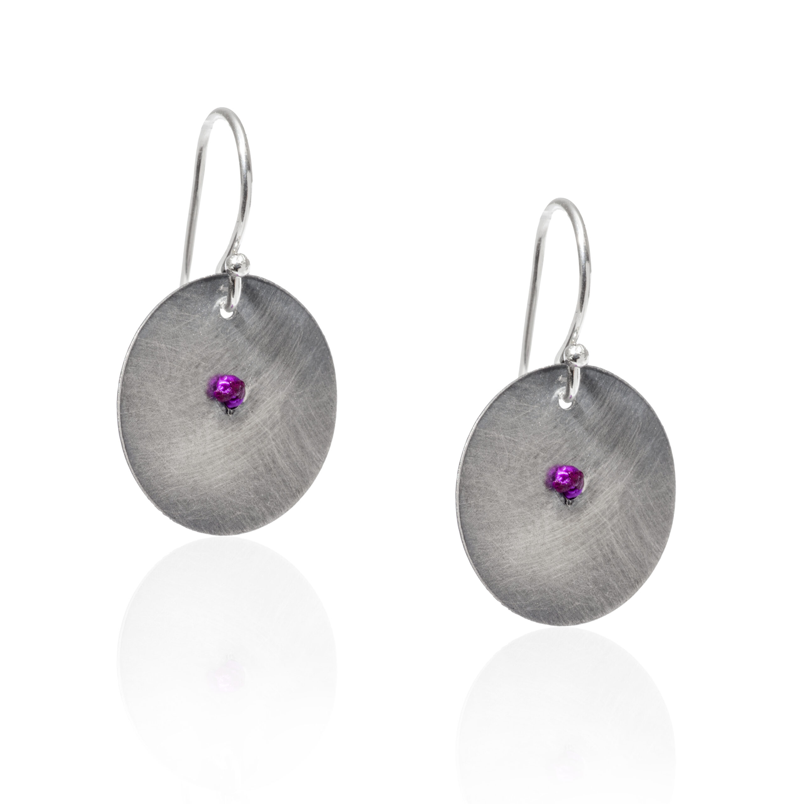 Purple circle earrings