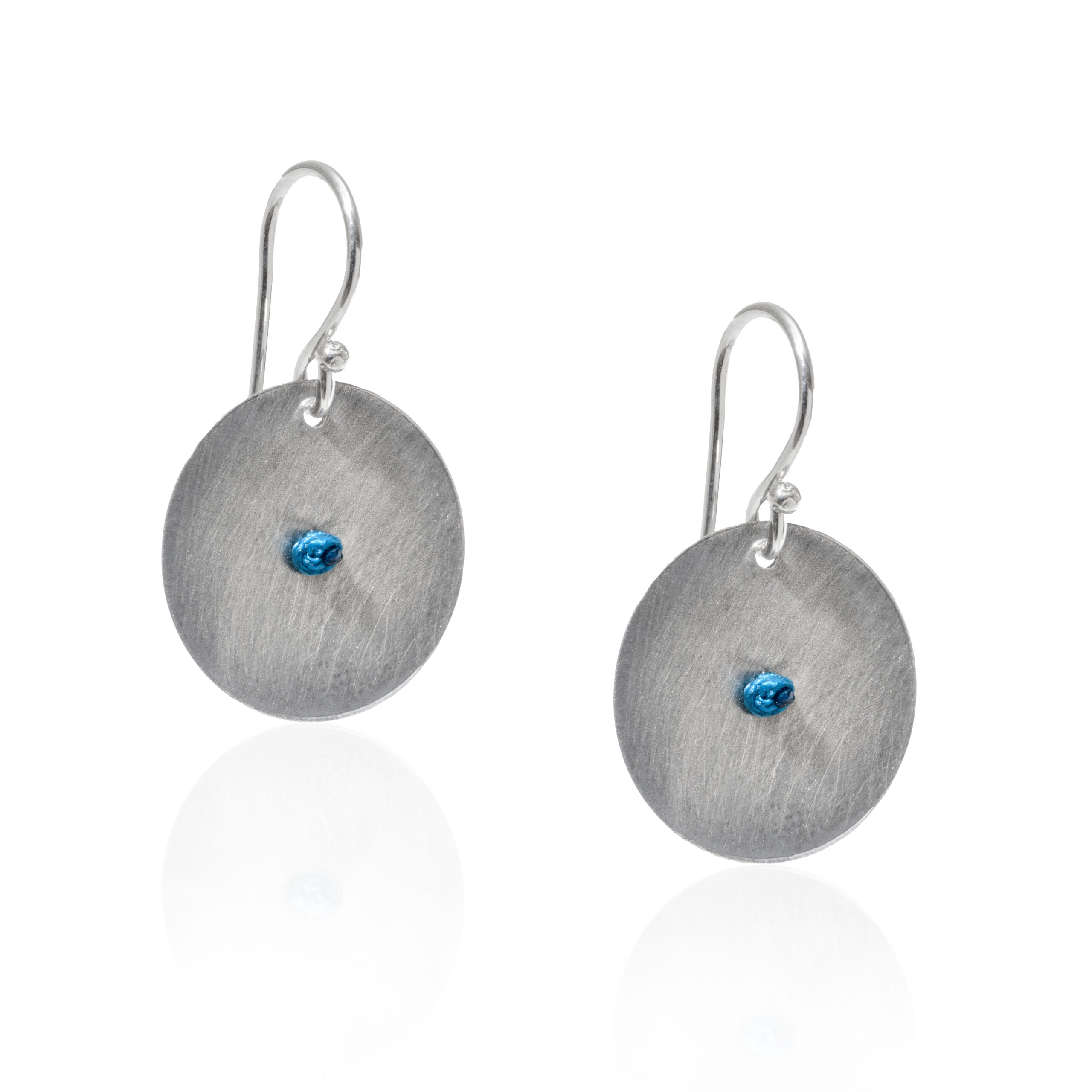 Blue circle earrings