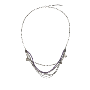 Amethyst boho necklace