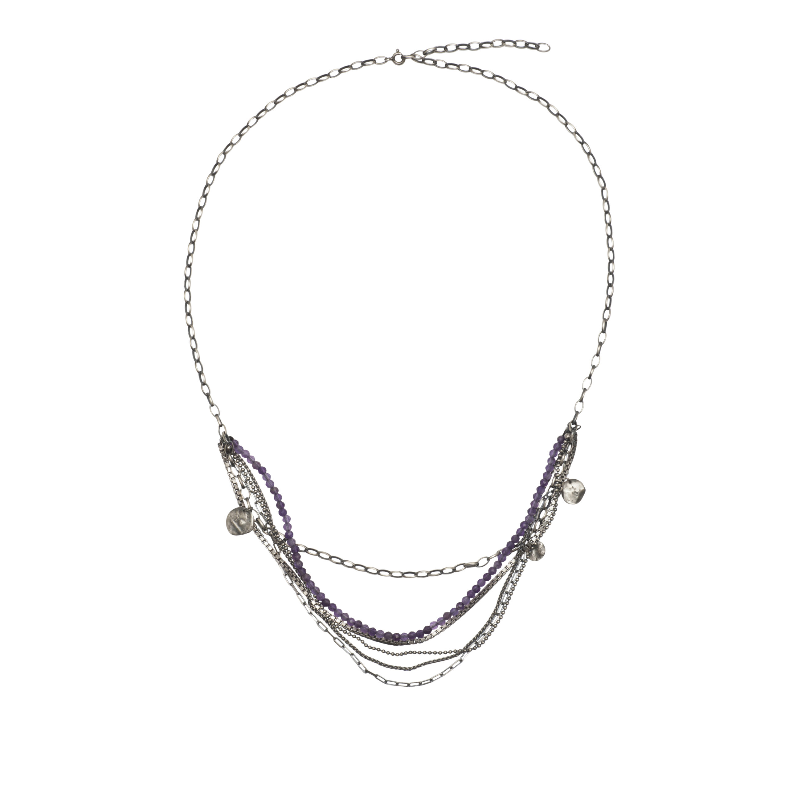 Amethyst boho necklace