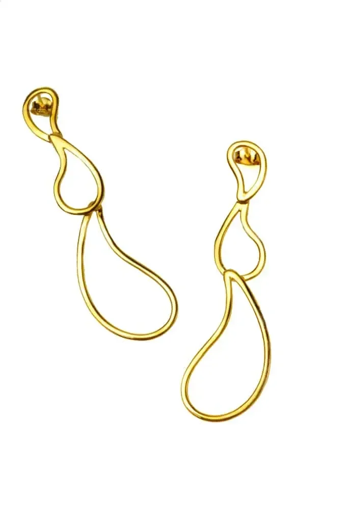 Paisley gold earrings