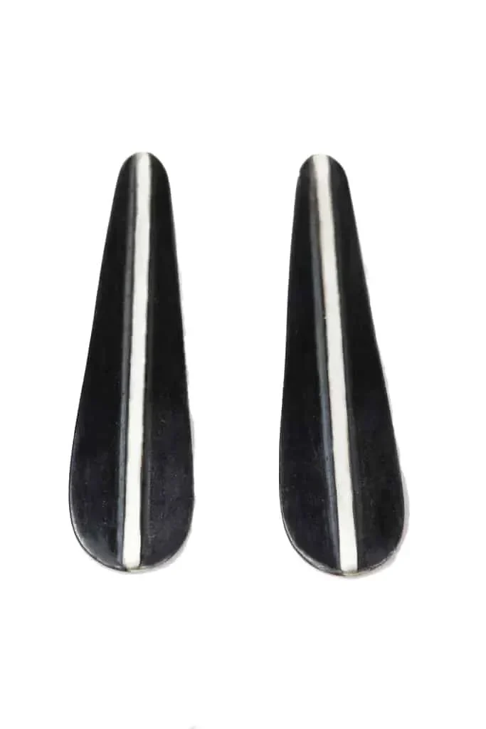 Minimal oxidized silver earrings
