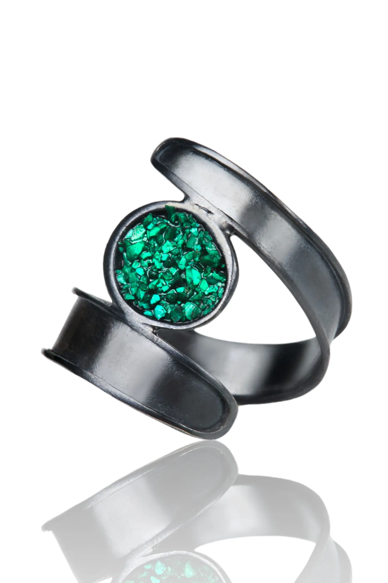Black malachite ring