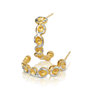 Gold and silver bubble hoops