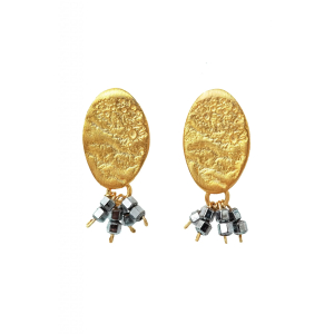 Hematites gold earrings
