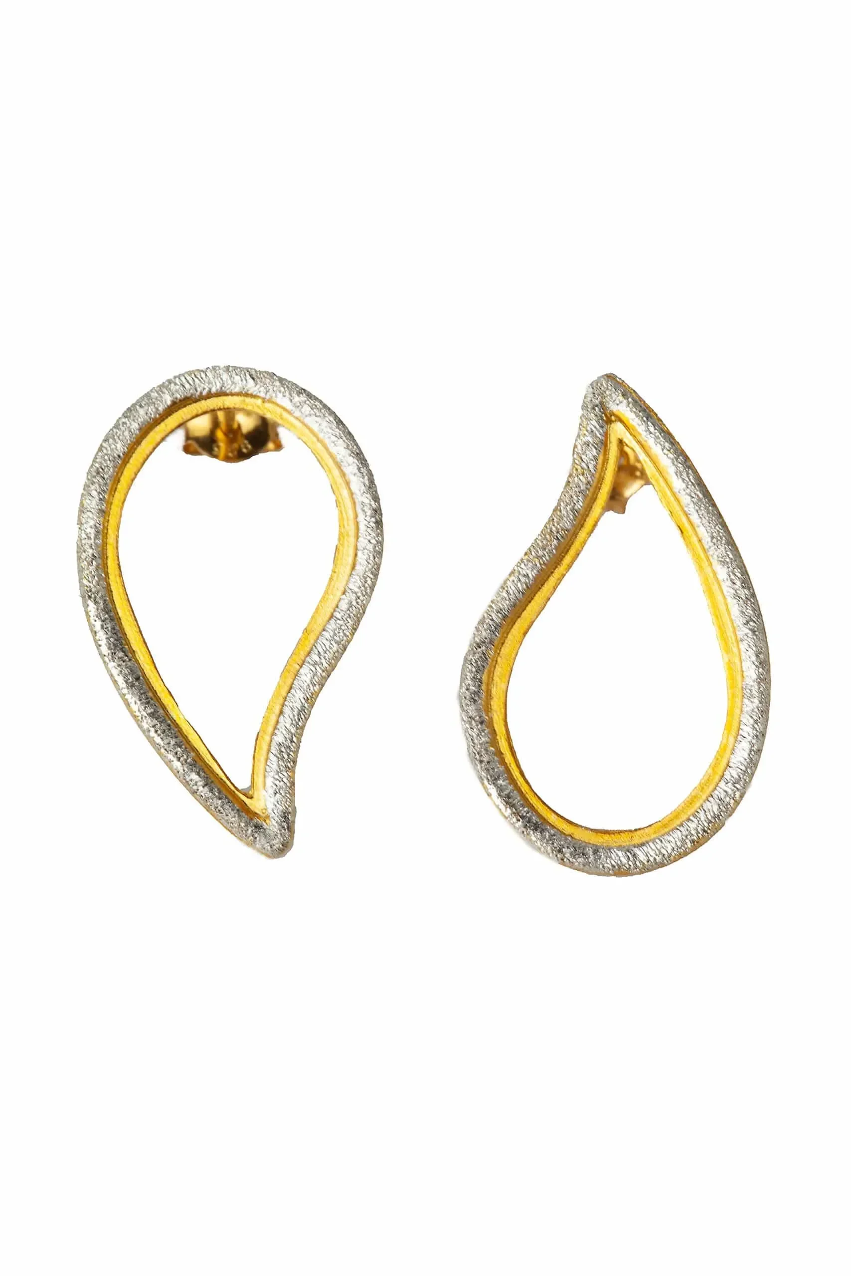 Paisley gold and silver earrings