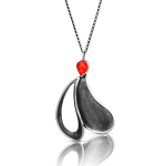 Carnelian paisley silver necklace thumbnail 1