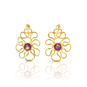 Coral ruby earrings
