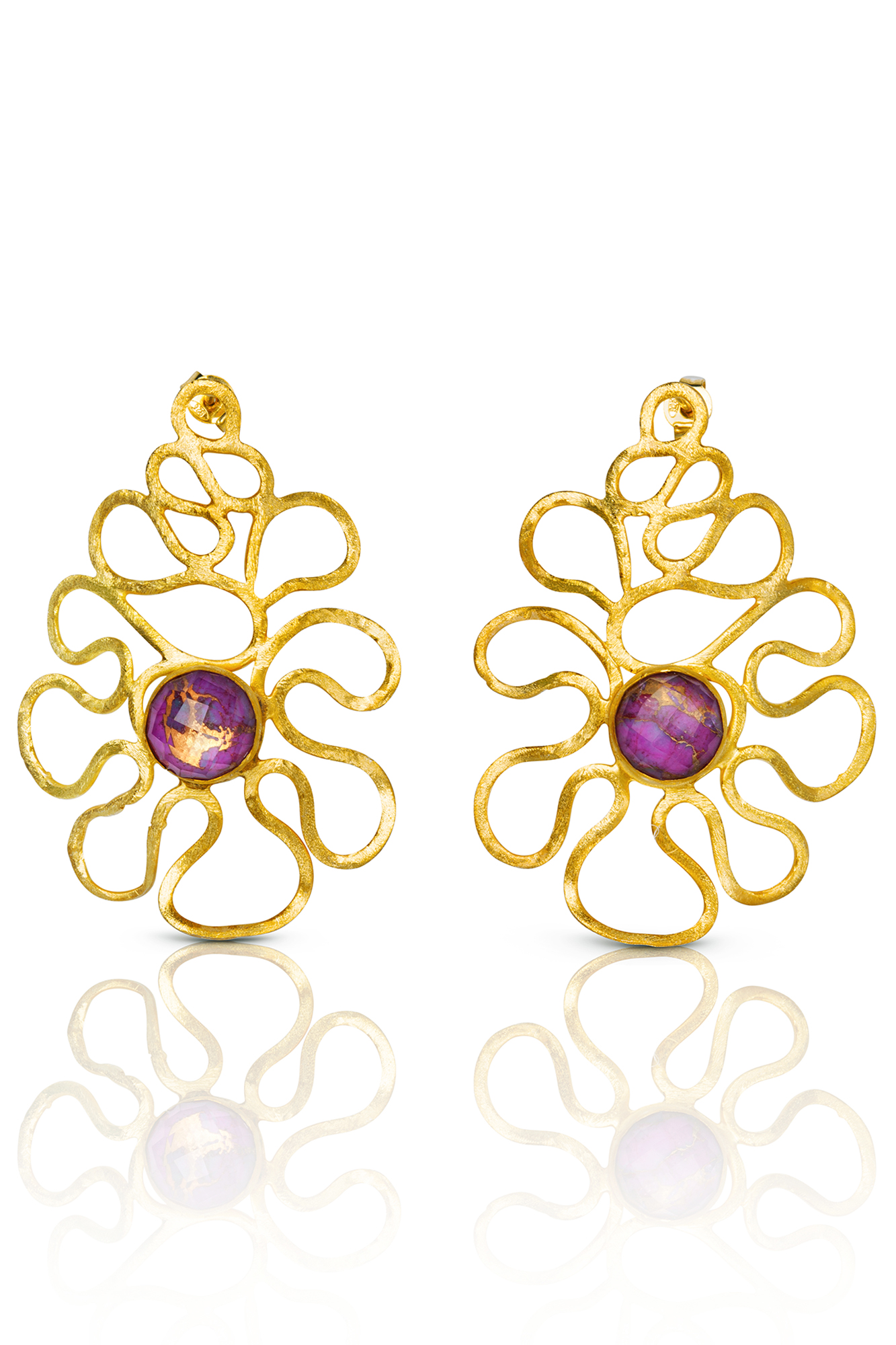 Coral ruby earrings