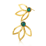 Azurite & Malachite leaves earrings thumbnail 3