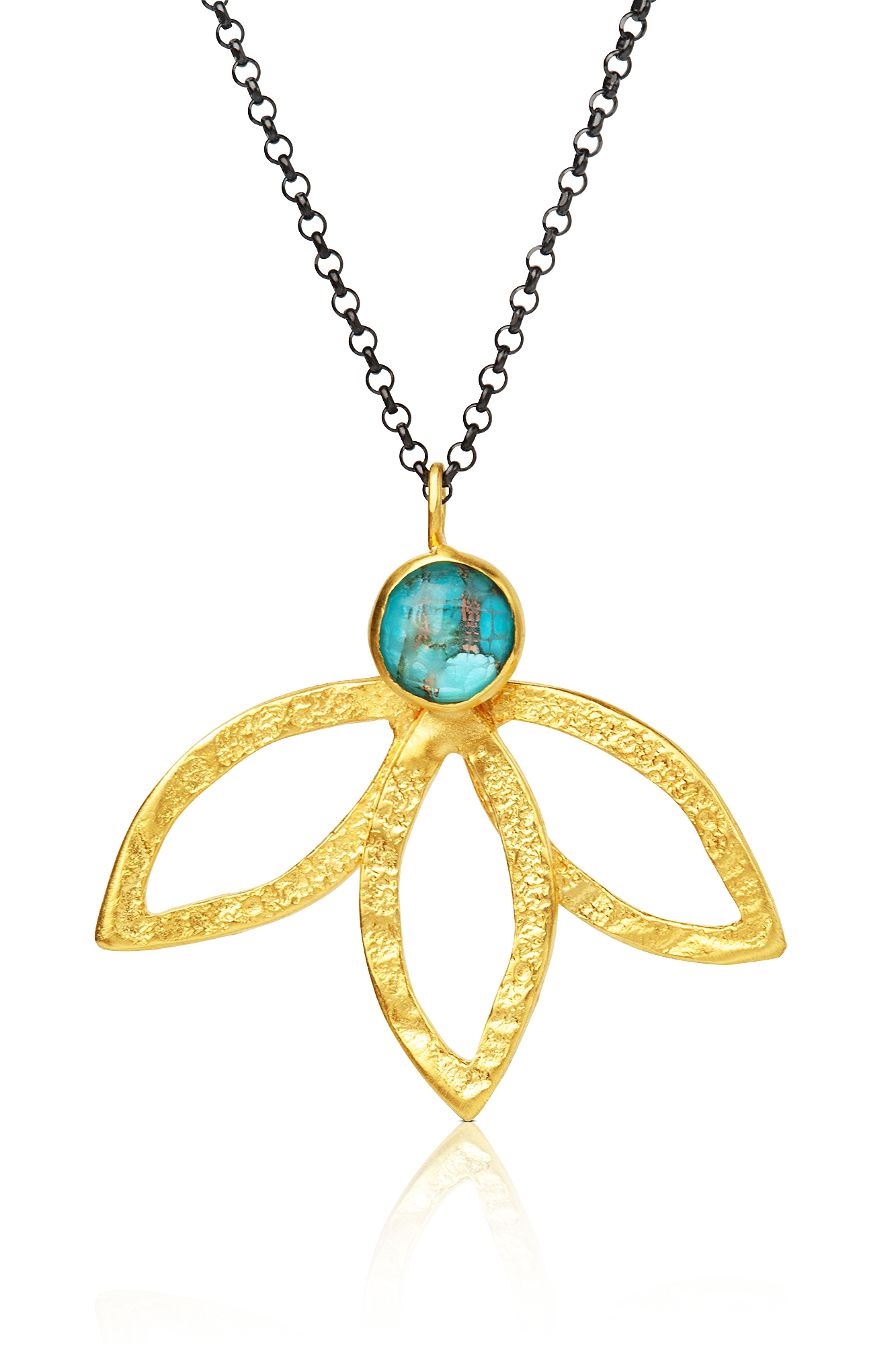Azurite & Malachite leaves necklace