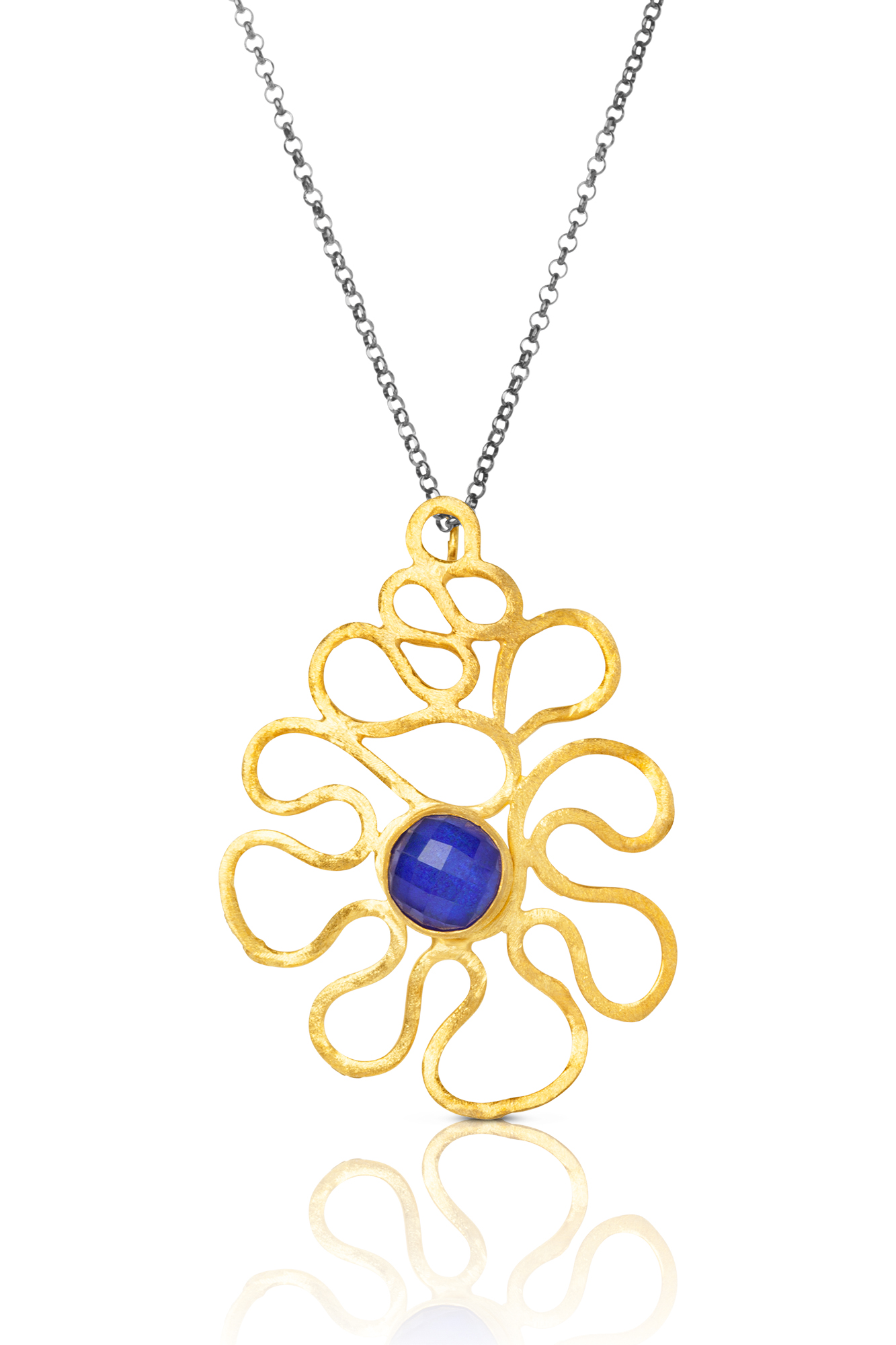 Coral lapis lazulis necklace