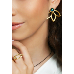 Azurite & Malachite leaves earrings thumbnail 2