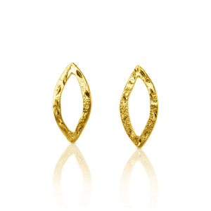 Leaf gold stud earrings