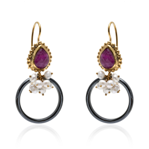Ruby quartz earrings
