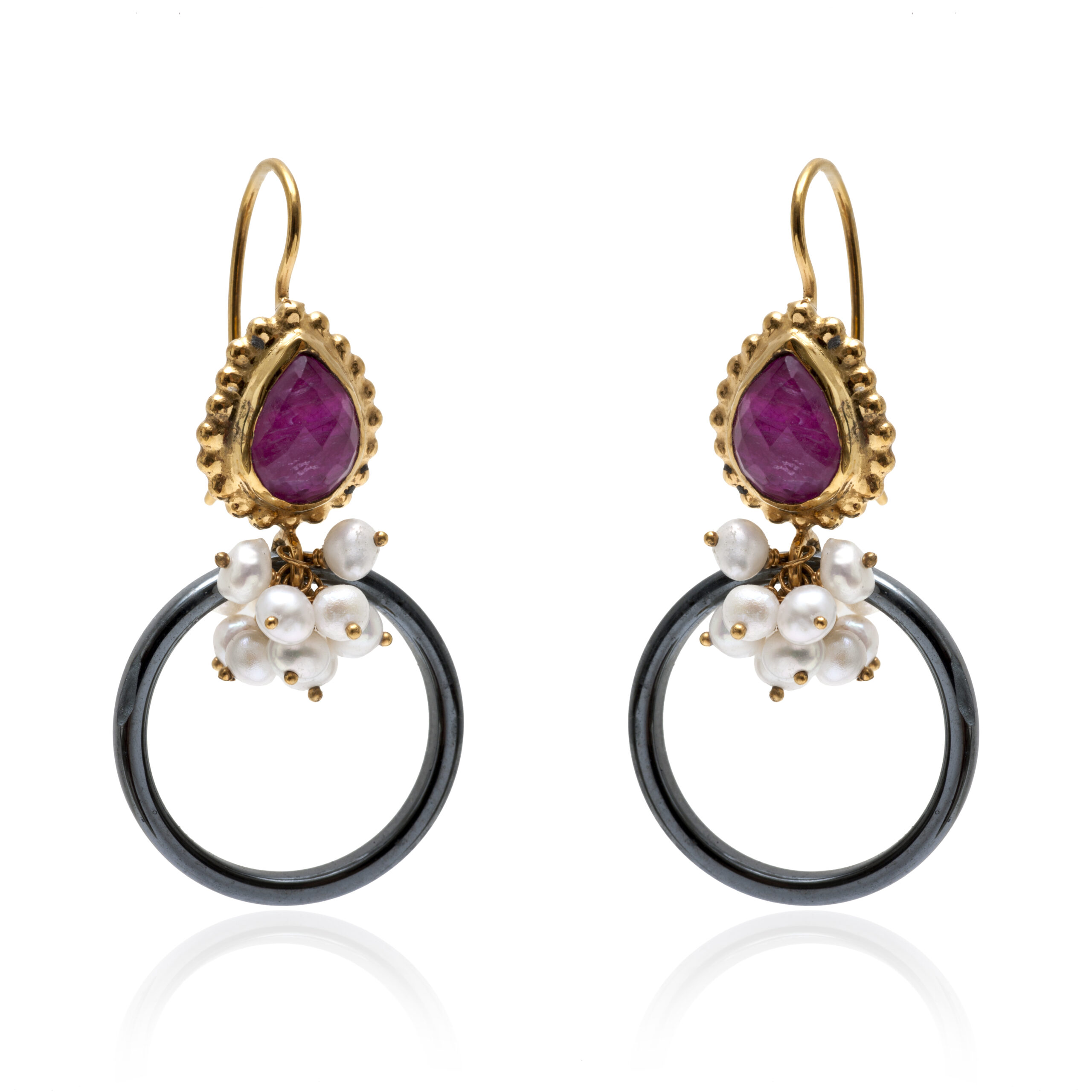 Ruby quartz earrings
