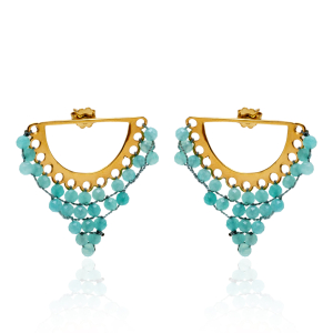 Amazonites gold earrings