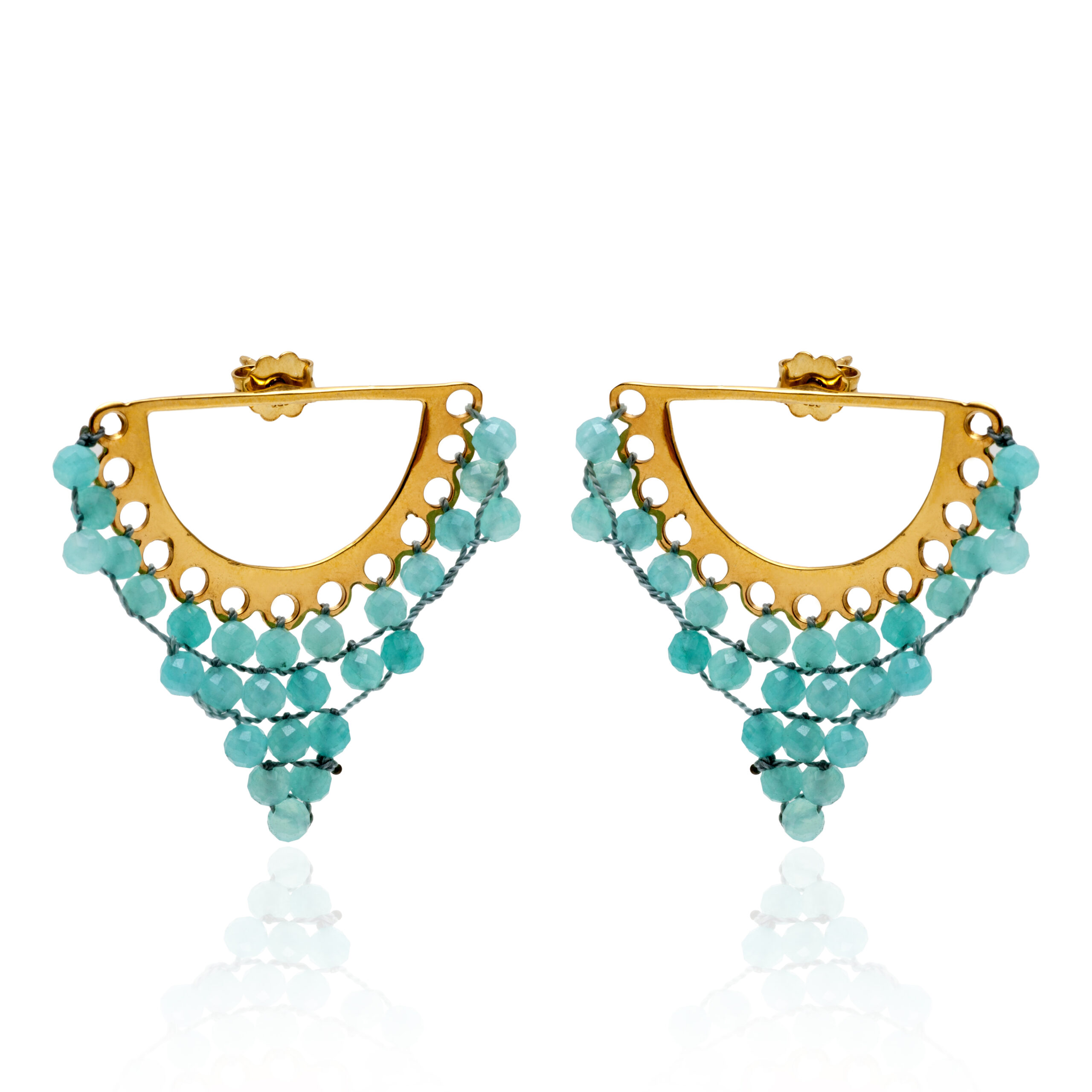 Amazonites gold earrings