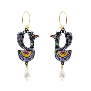Black pigeons earrings