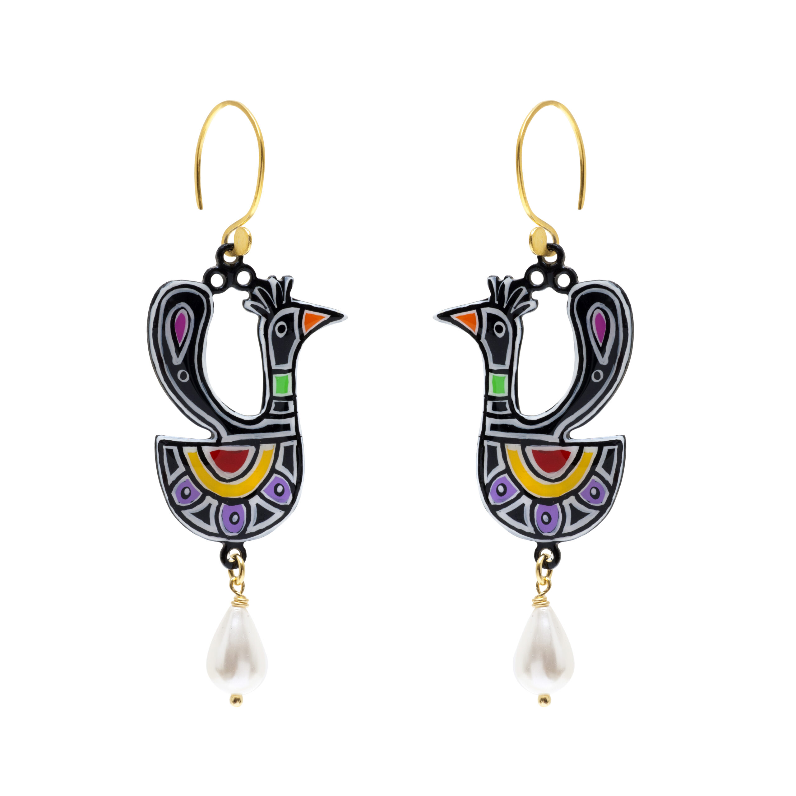 Black pigeons earrings