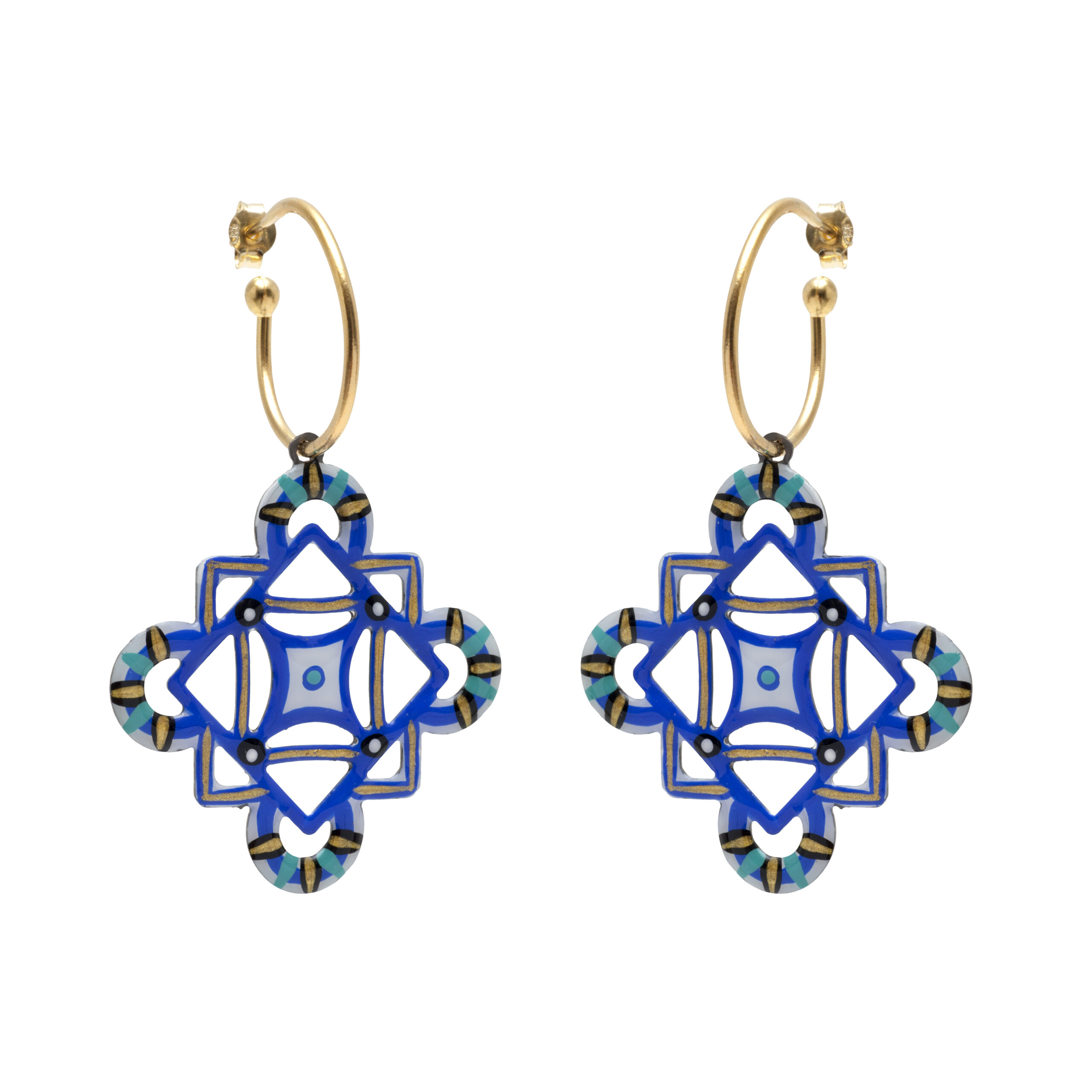 Geometric cross earrings