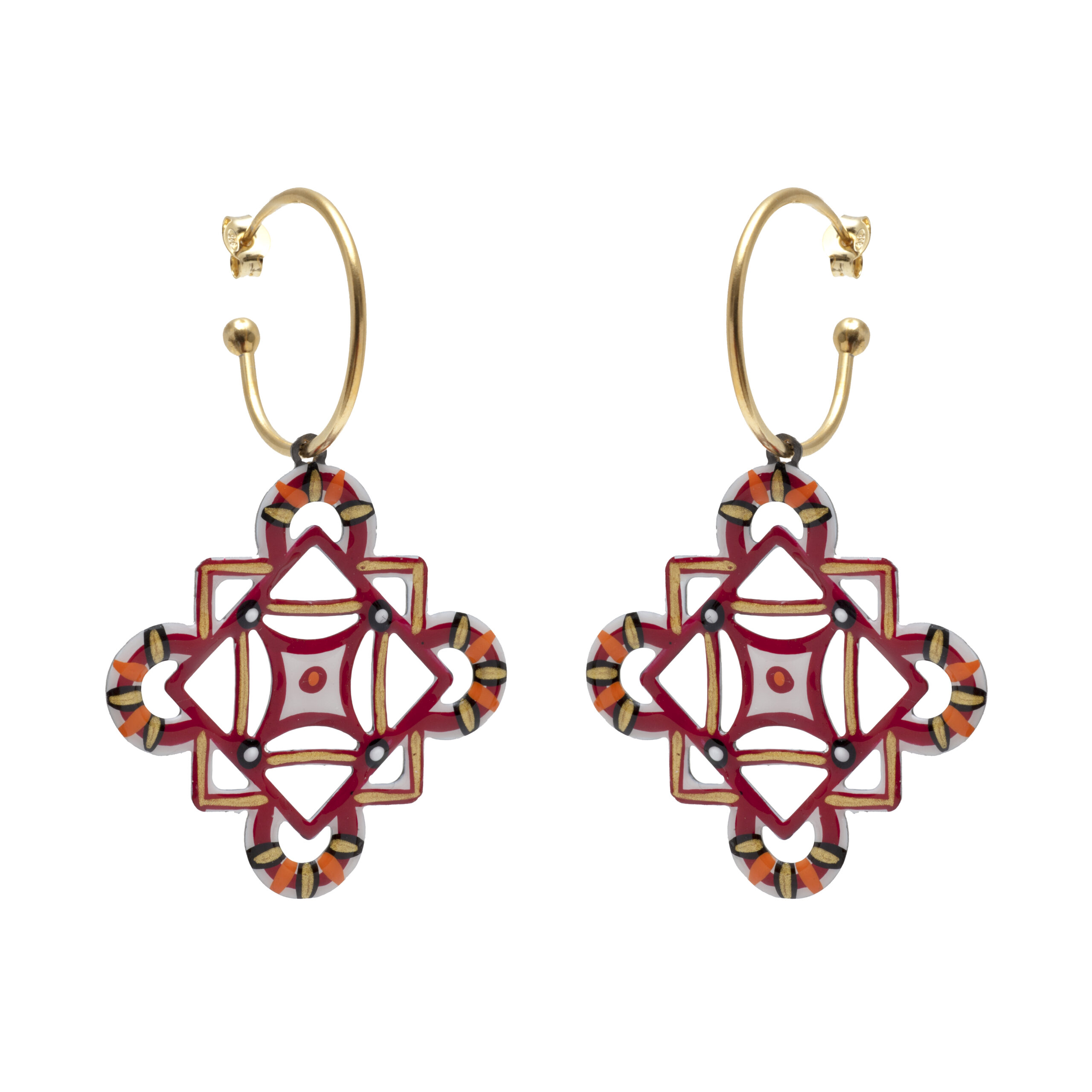 Geometric cross earrings