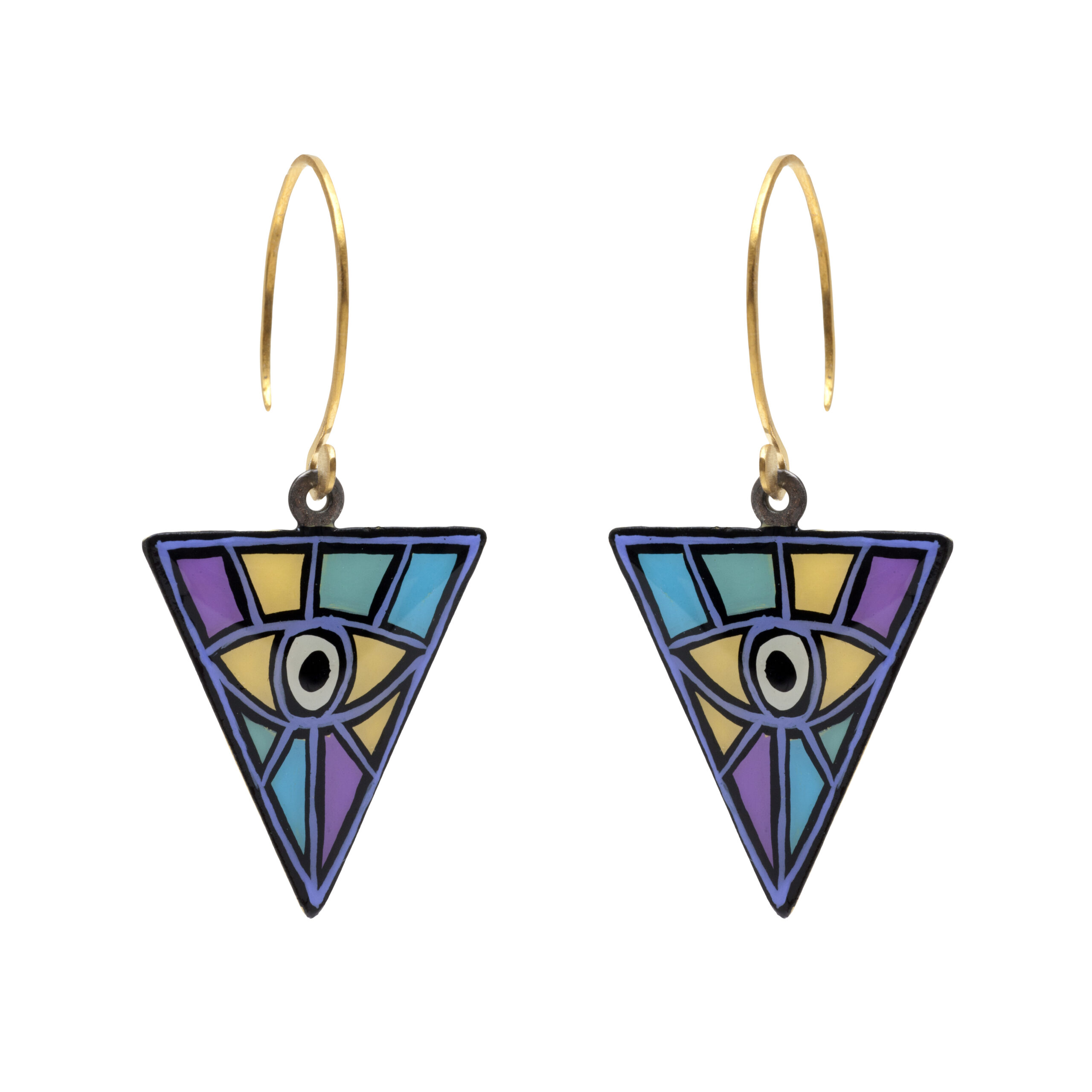 Triangle eye earrings