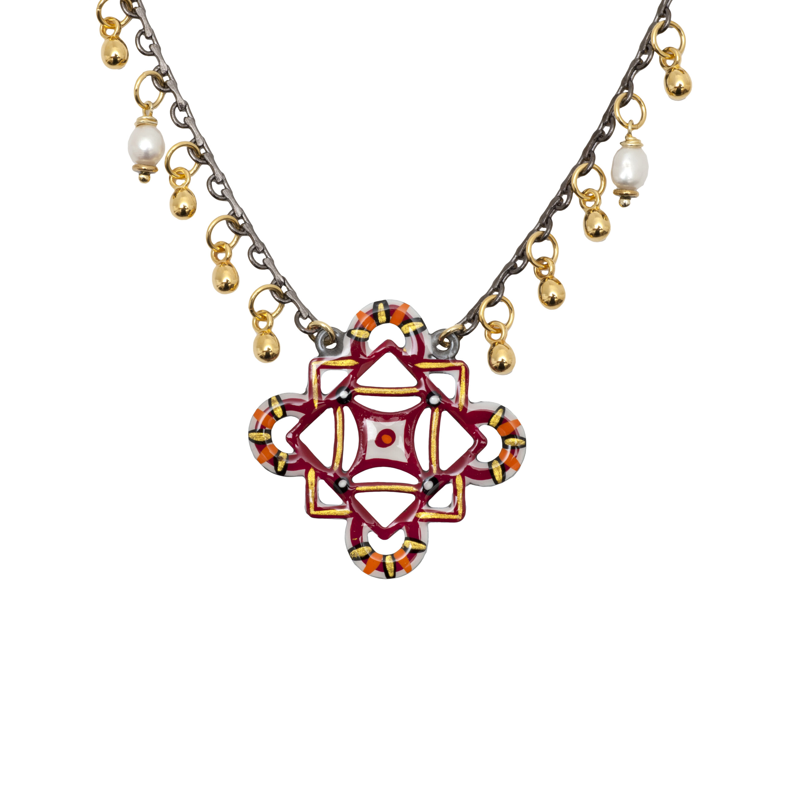 Geometric cross pendant