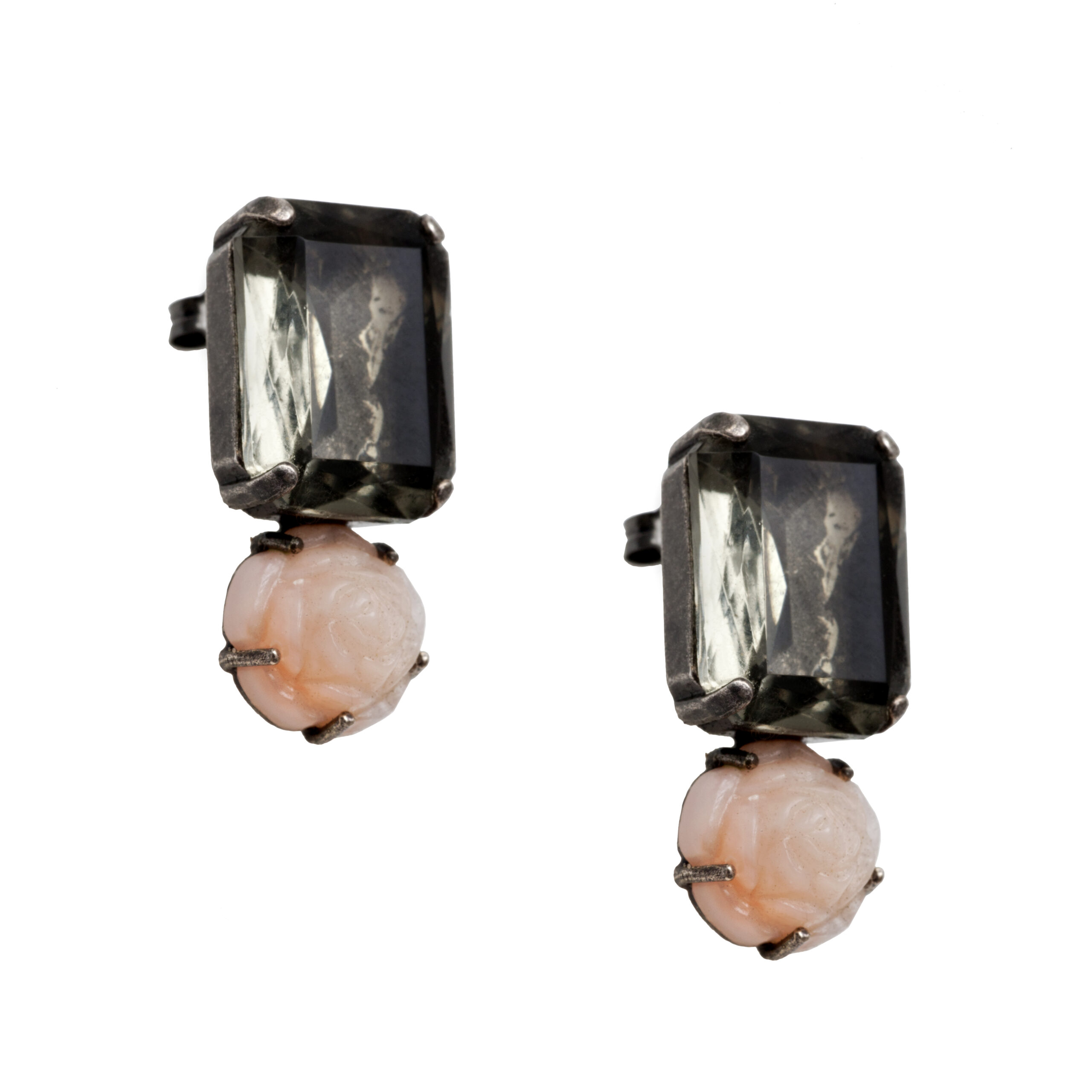 Smoky crystal swarovski earrings