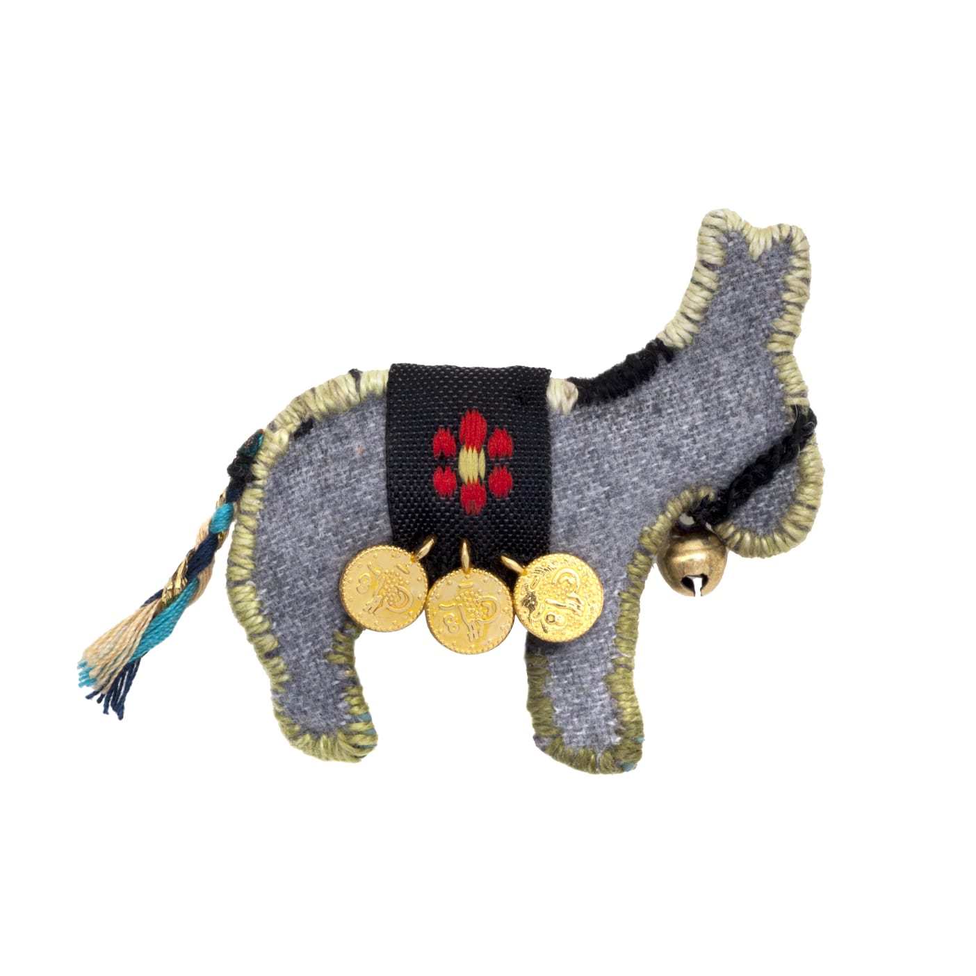 Yellow knitted donkey pin
