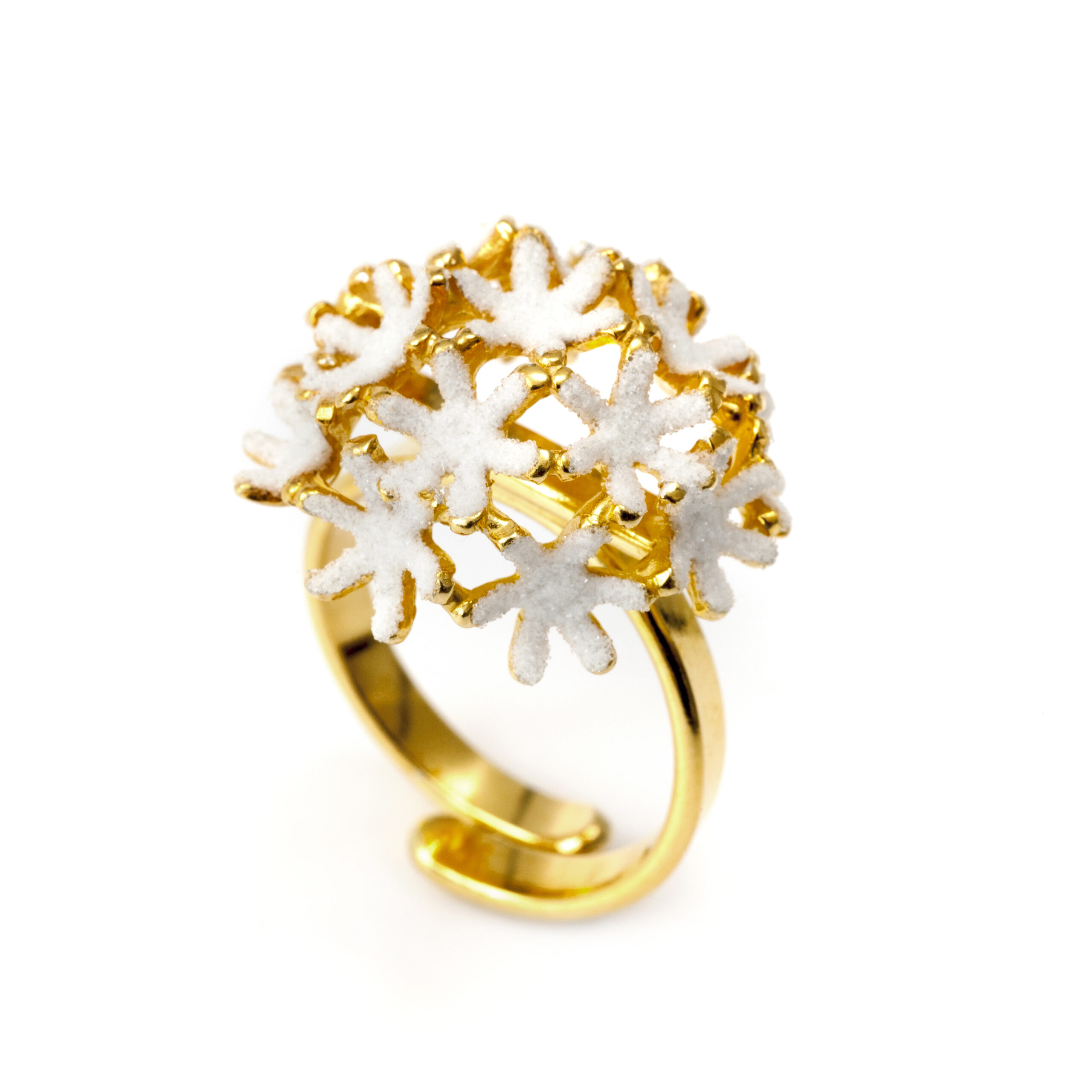 Floral white ring