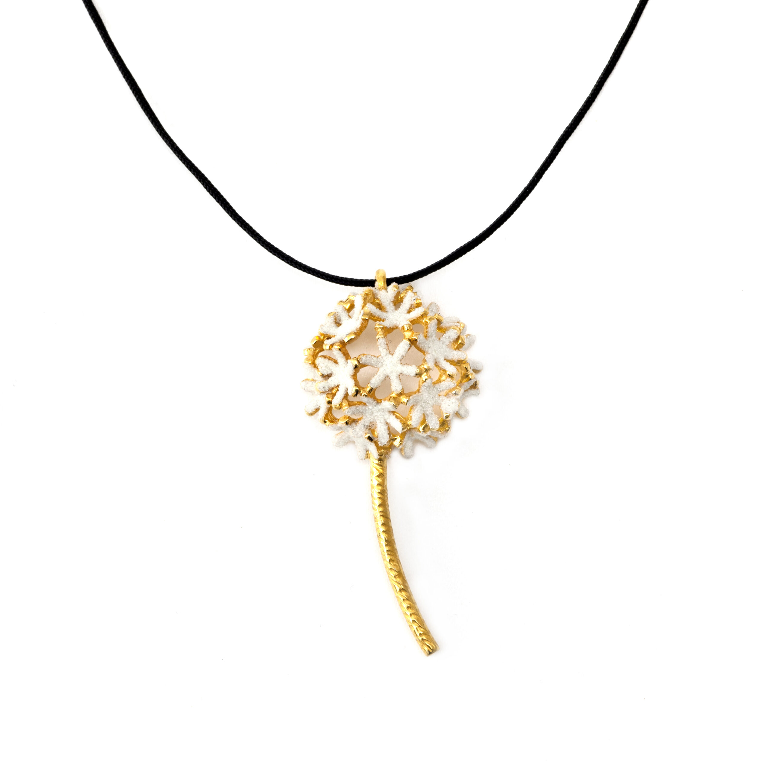 Large floral white necklace