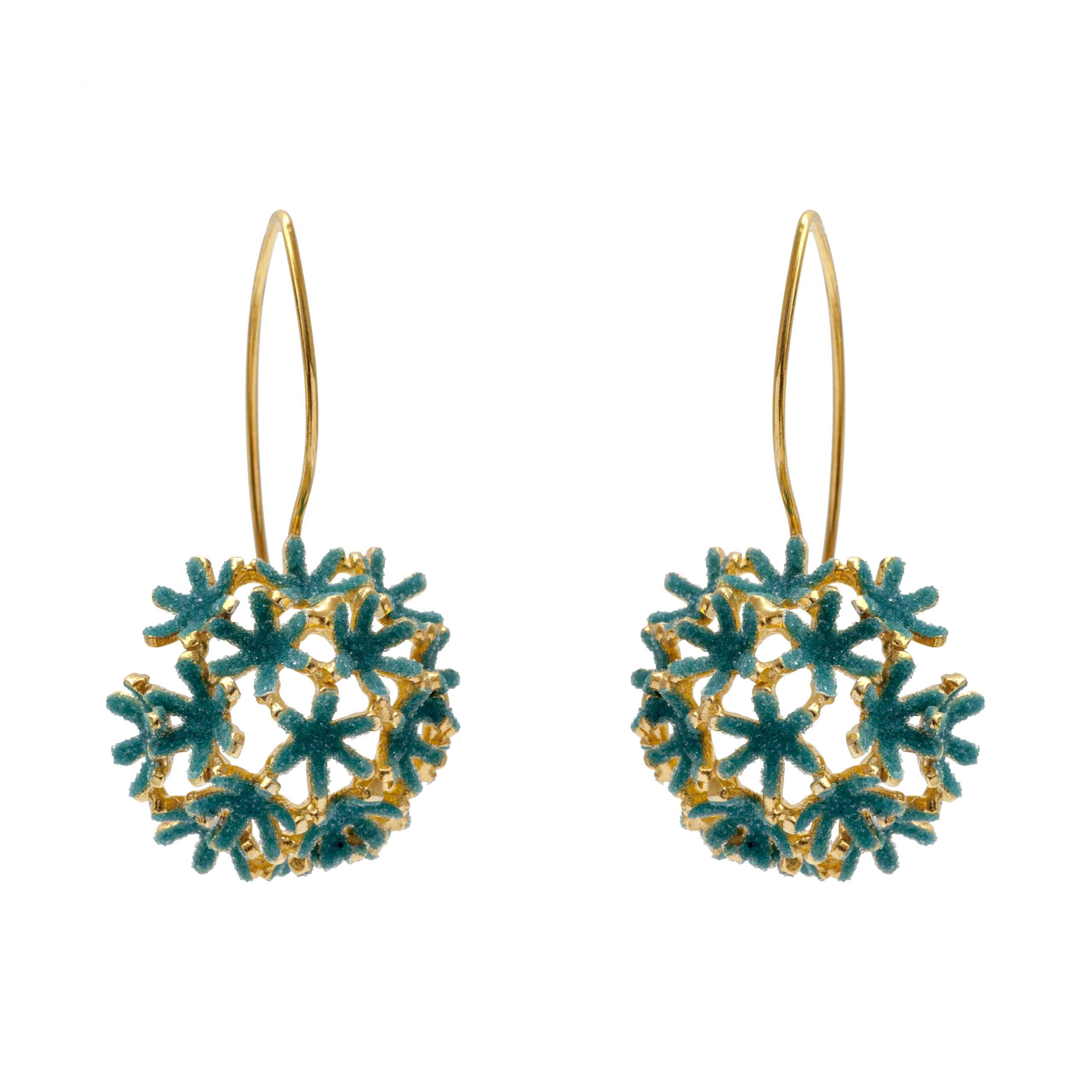 Floral petrol earrings