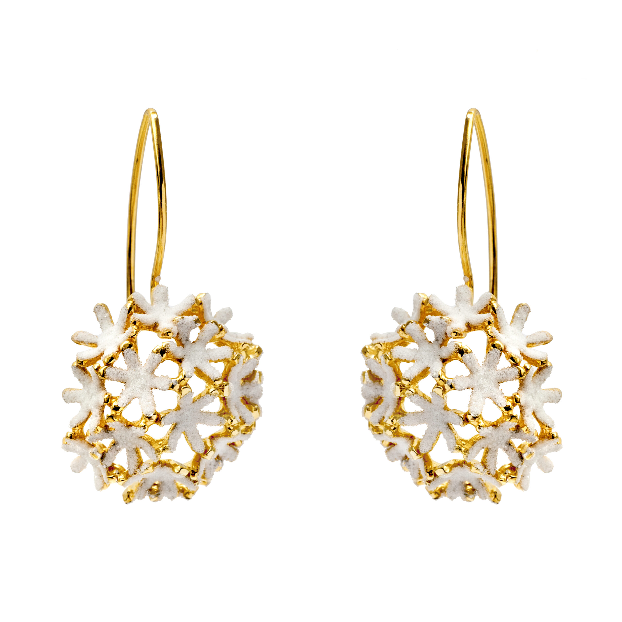 Floral white earrings